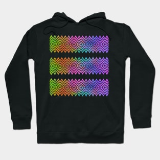 Colourful Pink and Yellow Zigzag Silhouette Digital Art Hoodie